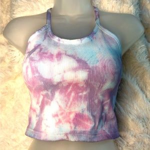 Free People one if a kind Tie dye Happiness Runs Crop Tank